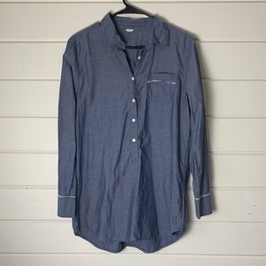 J.CREW Chambray Selvedge Edge Popover Tunic Women’s Size see measurements